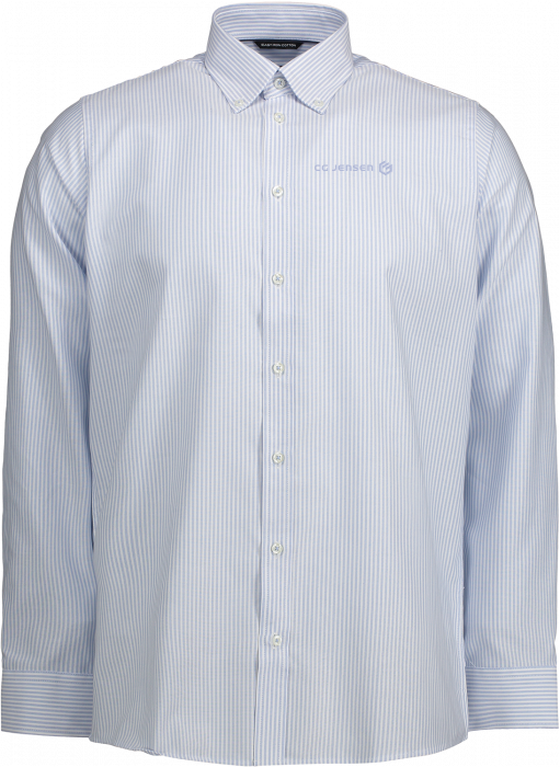 ID - Cgj Skjorte - Broderet Logo - Lys blå & hvid